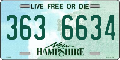 NH license plate 3636634