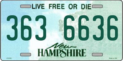 NH license plate 3636636