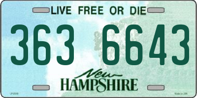 NH license plate 3636643