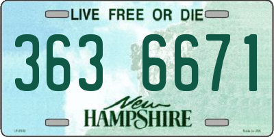 NH license plate 3636671