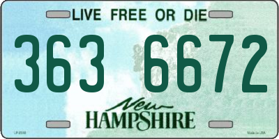 NH license plate 3636672