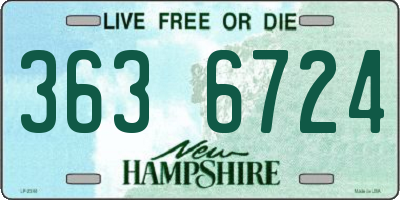 NH license plate 3636724