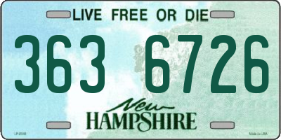 NH license plate 3636726