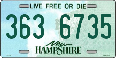 NH license plate 3636735