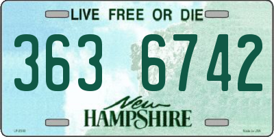 NH license plate 3636742