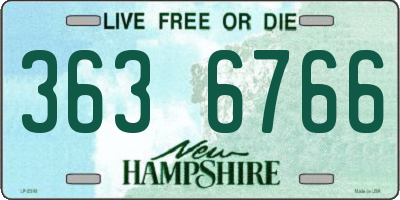NH license plate 3636766
