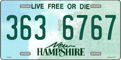 NH license plate 3636767