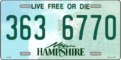 NH license plate 3636770