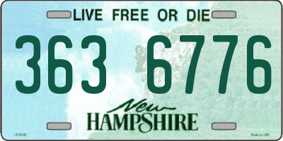 NH license plate 3636776