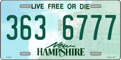 NH license plate 3636777
