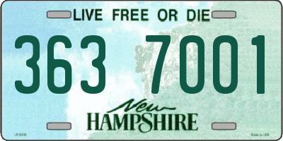 NH license plate 3637001