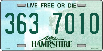 NH license plate 3637010