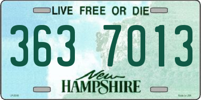 NH license plate 3637013