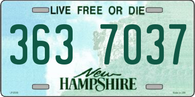 NH license plate 3637037