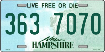 NH license plate 3637070
