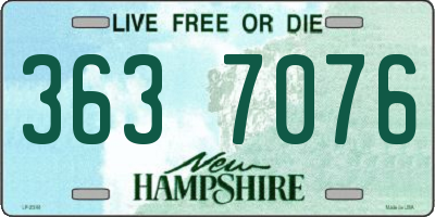 NH license plate 3637076