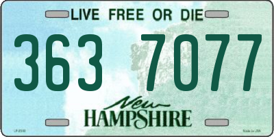 NH license plate 3637077