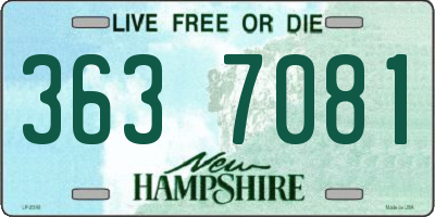 NH license plate 3637081