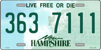 NH license plate 3637111
