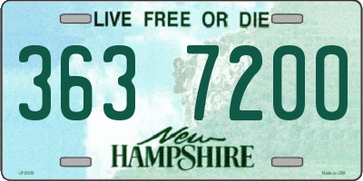 NH license plate 3637200
