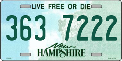 NH license plate 3637222