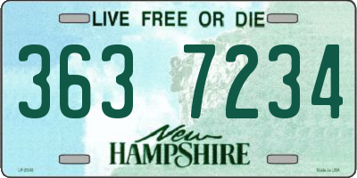 NH license plate 3637234