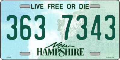 NH license plate 3637343