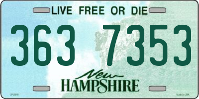 NH license plate 3637353