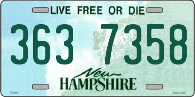 NH license plate 3637358