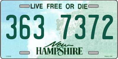 NH license plate 3637372