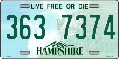 NH license plate 3637374