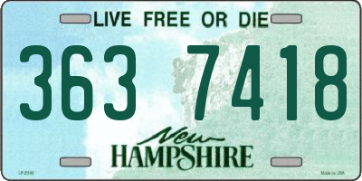 NH license plate 3637418