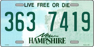 NH license plate 3637419