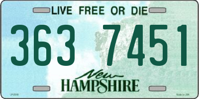NH license plate 3637451