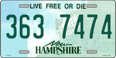 NH license plate 3637474