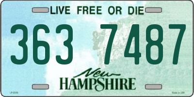 NH license plate 3637487