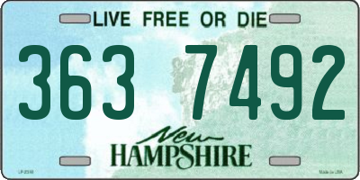 NH license plate 3637492