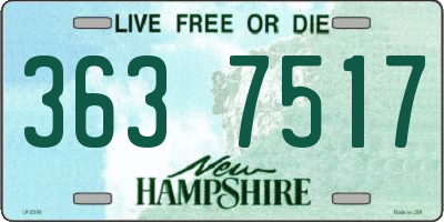 NH license plate 3637517
