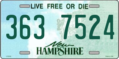 NH license plate 3637524