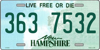 NH license plate 3637532