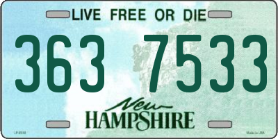 NH license plate 3637533
