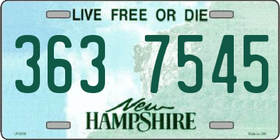 NH license plate 3637545