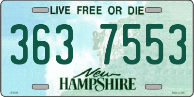 NH license plate 3637553