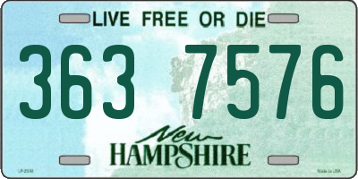 NH license plate 3637576