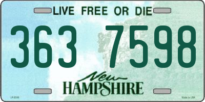 NH license plate 3637598