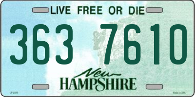 NH license plate 3637610