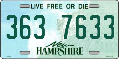 NH license plate 3637633