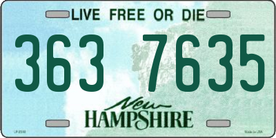 NH license plate 3637635