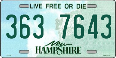 NH license plate 3637643
