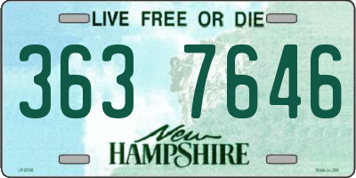 NH license plate 3637646